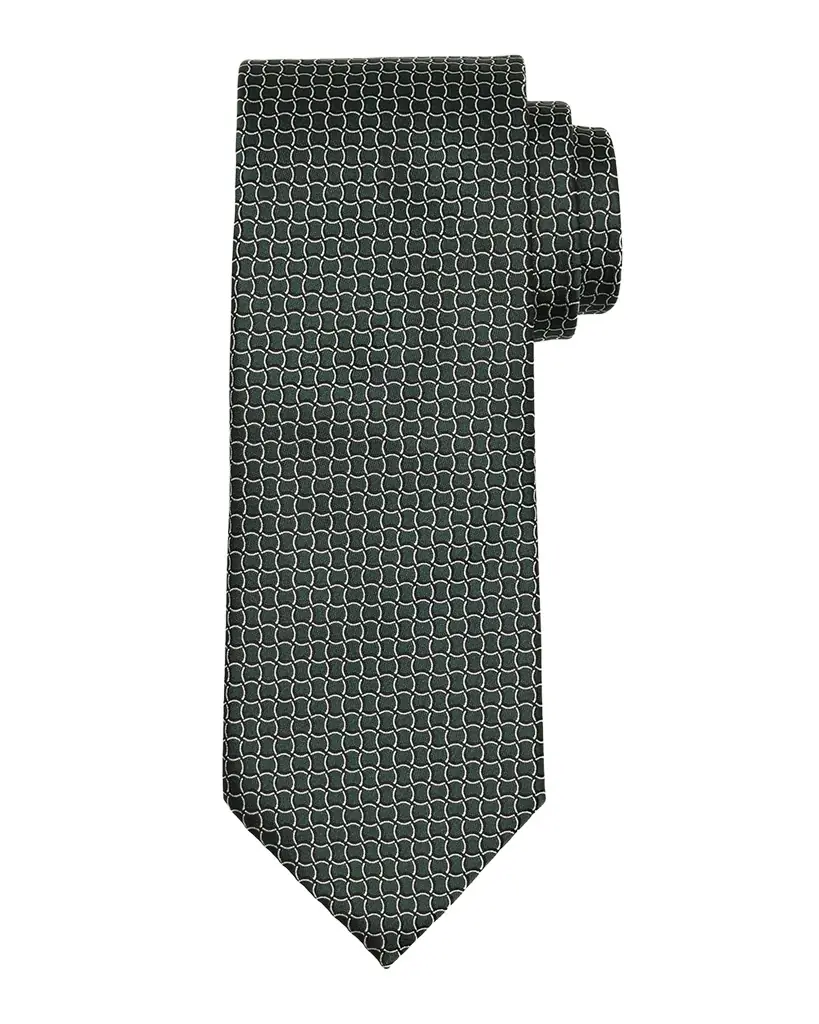 ZEGNA Men's Geometric Net Silk Tie