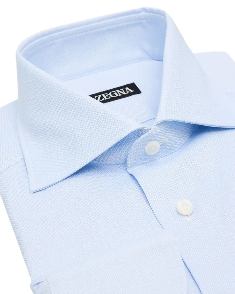 ZEGNA Men's Oxford Weave Cotton Dress Shirt