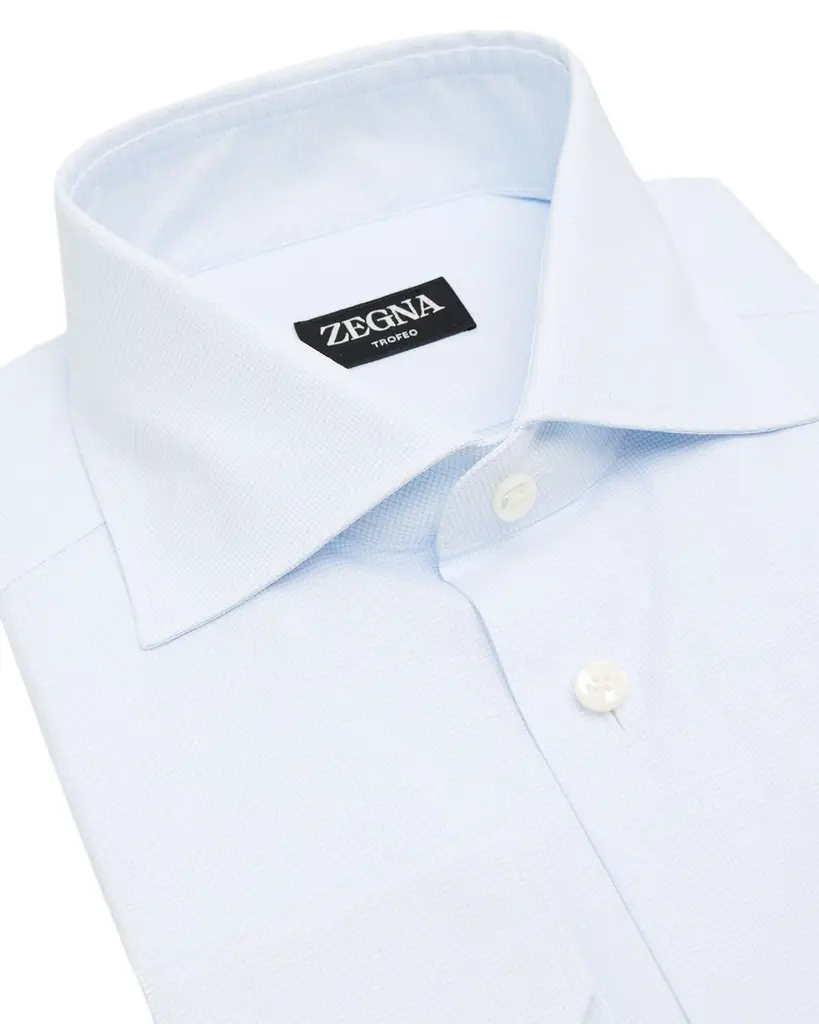 ZEGNA Men's Micro-Check Cotton Dress Shirt