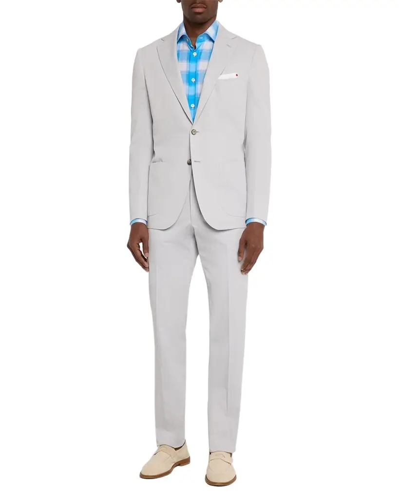 Kiton Men's Cotton-Cashmere Twill Trousers