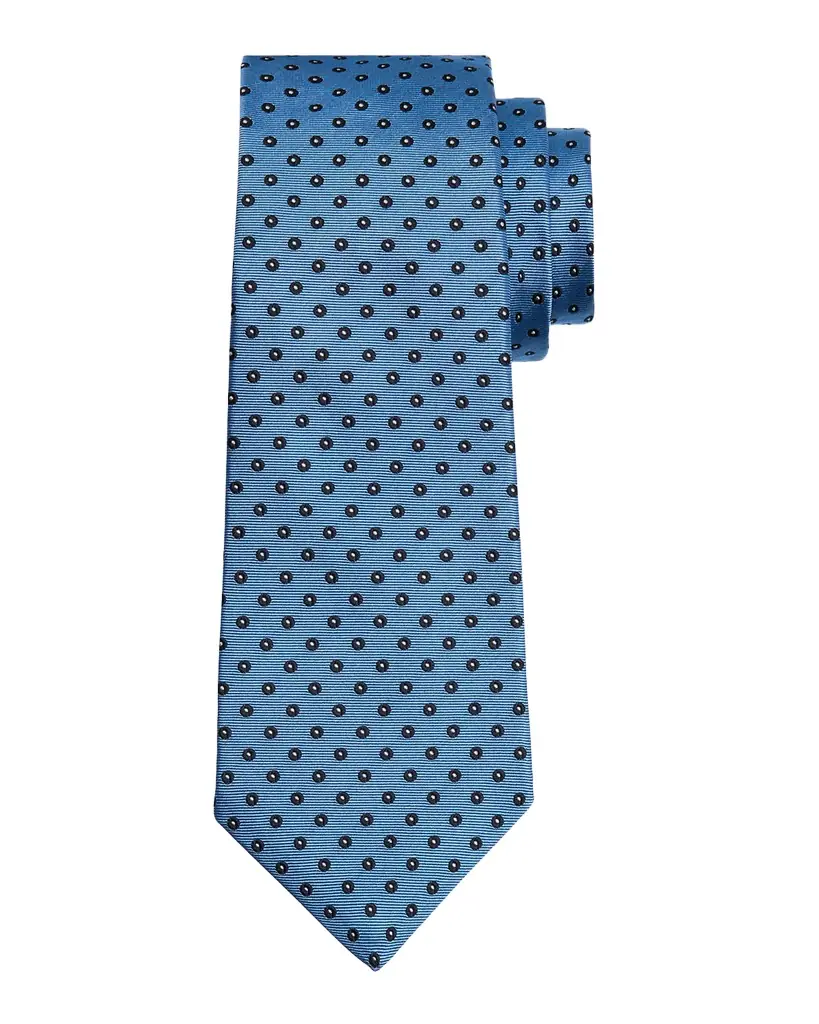 Kiton Men's Silk Polka Dot Jacquard Seven-Fold Tie