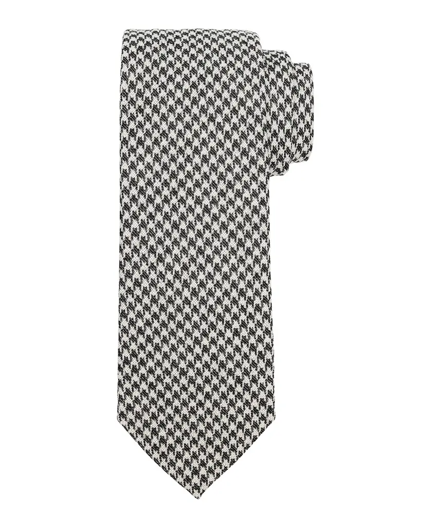 ZEGNA Men's Houndstooth Wool and Silk Tie