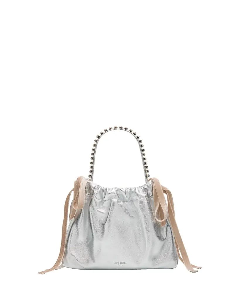 Jimmy Choo Mini Metallic Leather Top-Handle Bag