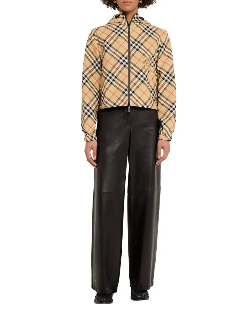 Burberry Reversible Check Crop Zip Jacket