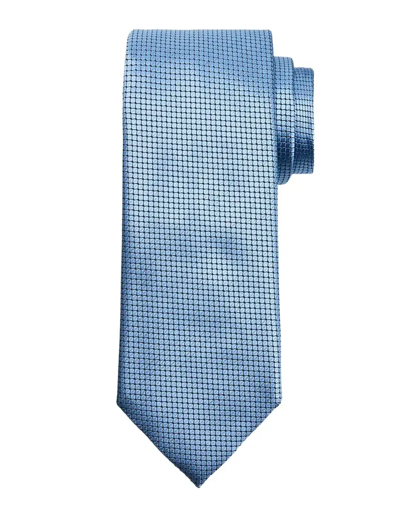 ZEGNA Men's Micro-Geometric Jacquard Silk Tie