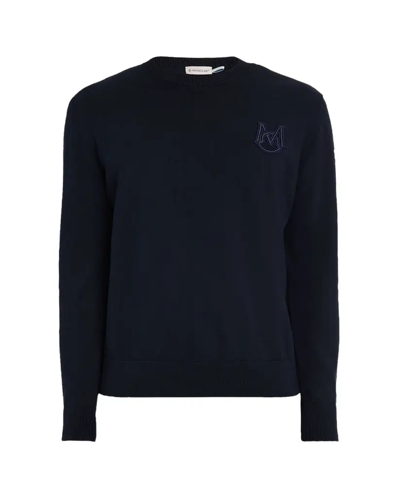 Moncler Men's Monogram Applique Crewneck Sweater