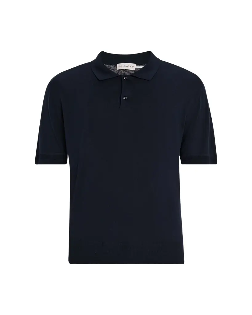 Moncler Men's Silk and Linen Knit Polo Shirt