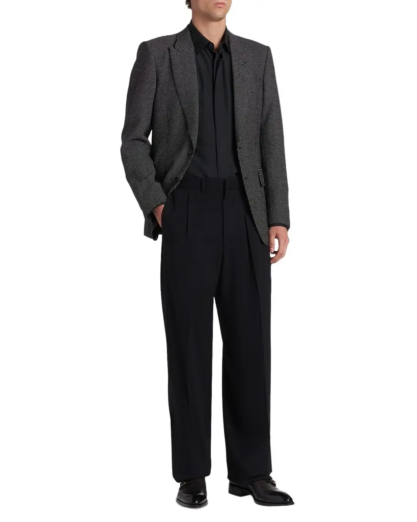 TOM FORD Men 's Cupro Twill Concealed-Placket Sport Shirt