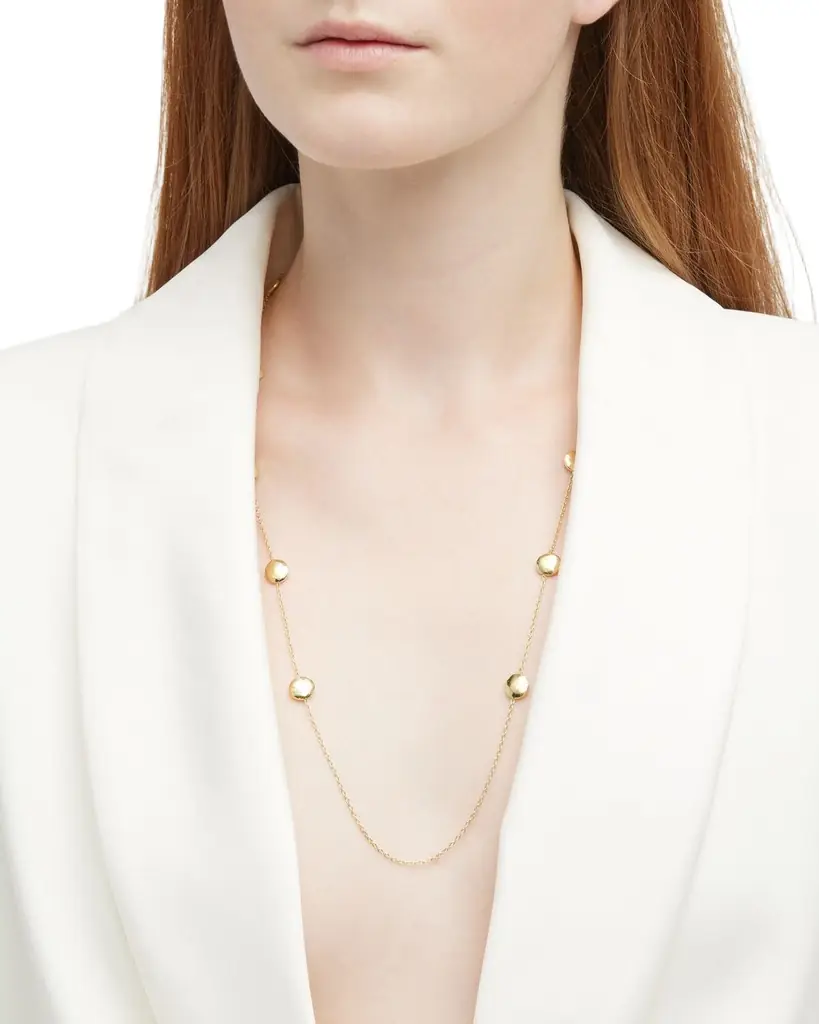 Ippolita Long Hammered Pinball Layering Necklace in 18K Gold