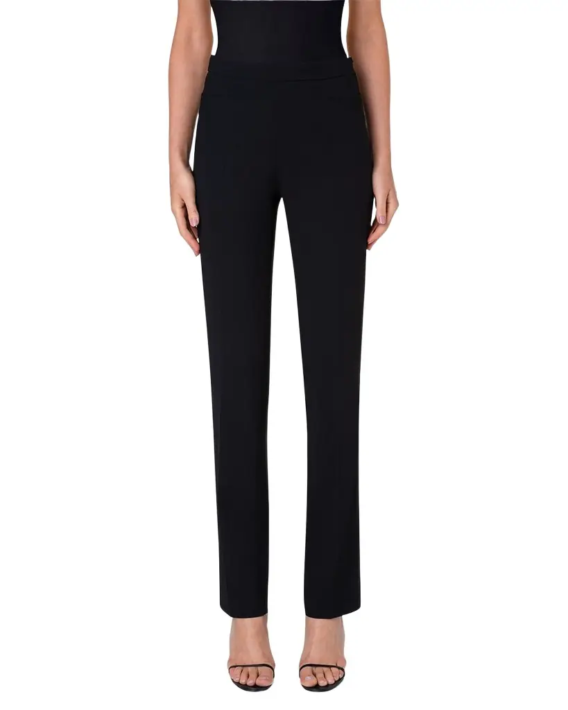 Akris punto Francoise Slim-Straight Pants, Black
