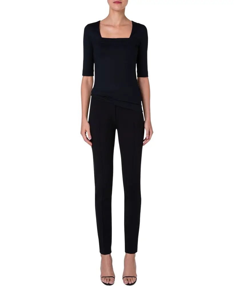 Akris punto Square-Neck Jersey Top