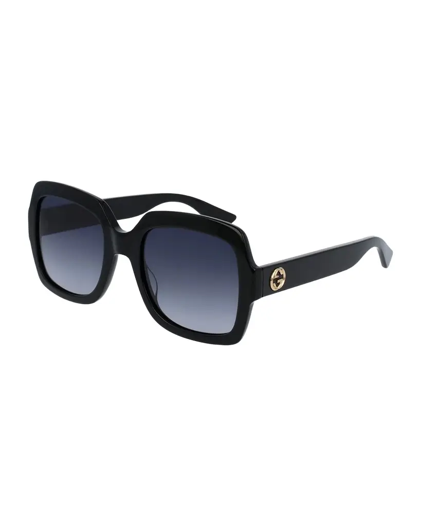 Gucci Classic Oversized Rectangular Sunglasses, Black