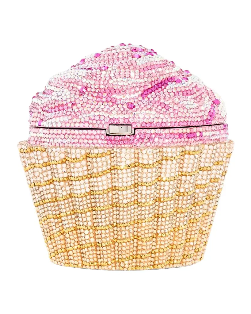 Judith Leiber Couture Strawberry Cupcake Crystal Minaudiere