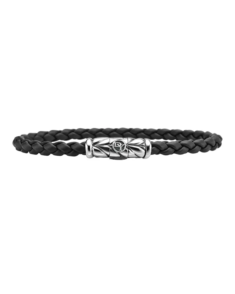 David Yurman Men 's Chevron Woven Rubber Bracelet, 6mm