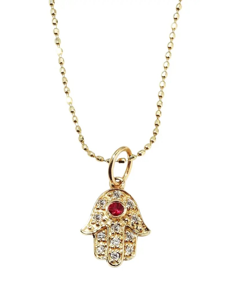 Sydney Evan 14k Gold Diamond Hamsa Pendant Necklace
