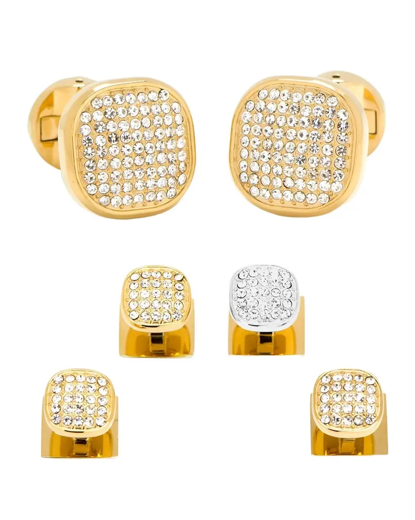 Cufflinks Inc. White Preciosa Pave Cuff Links Stud Set