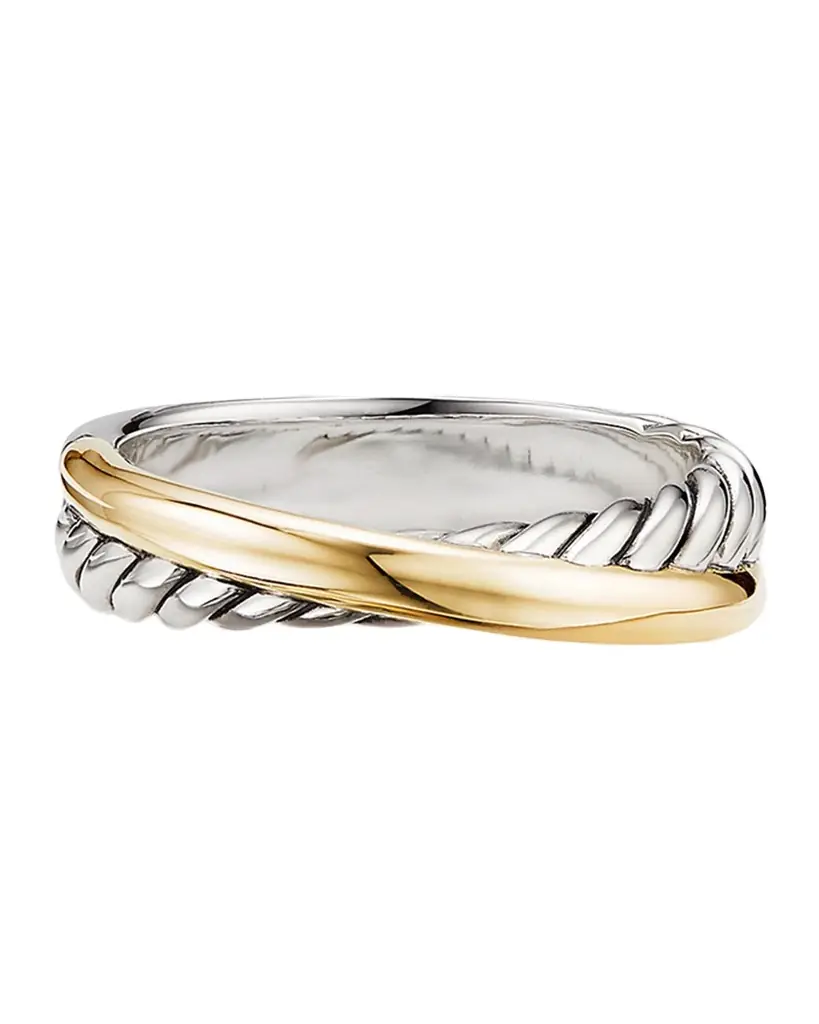 David Yurman Crossover Ring in Sterling Silver with 18K Gold