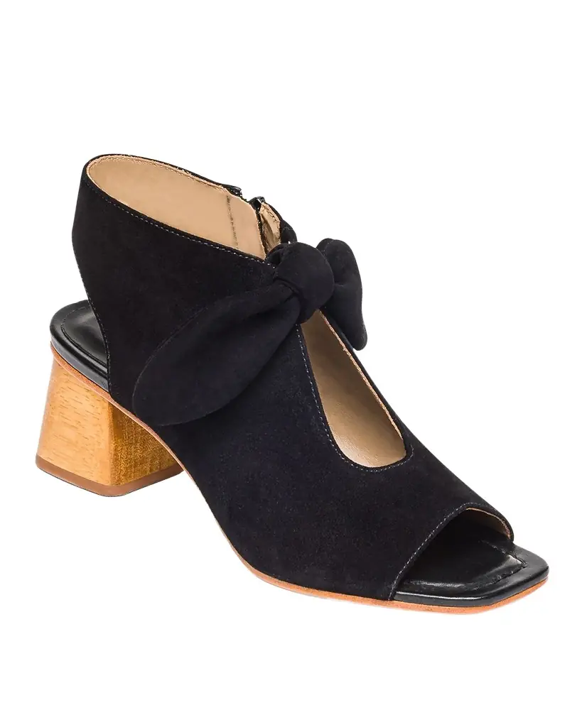 Bernardo Lizzie Suede Knot Zip Sandals