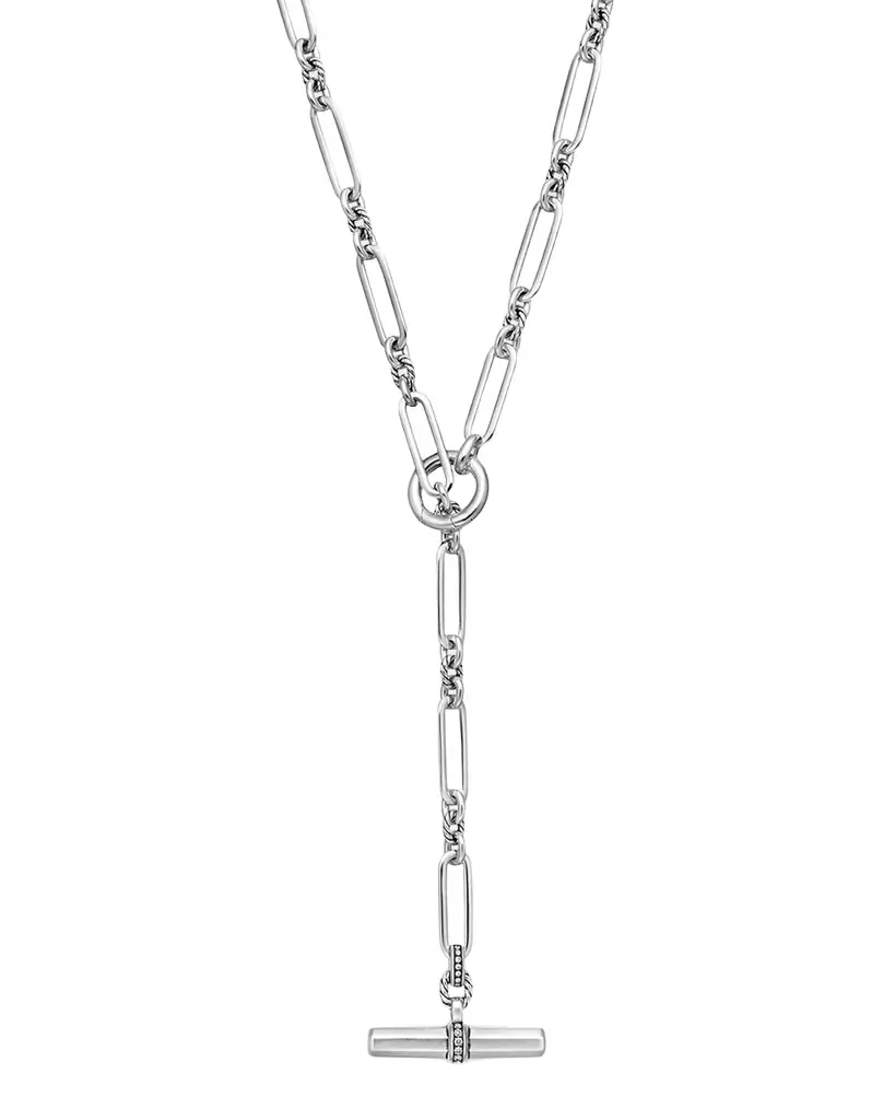David Yurman Lexington Chain Necklace with Diamonds in Silver, 6.5mm, 41"L