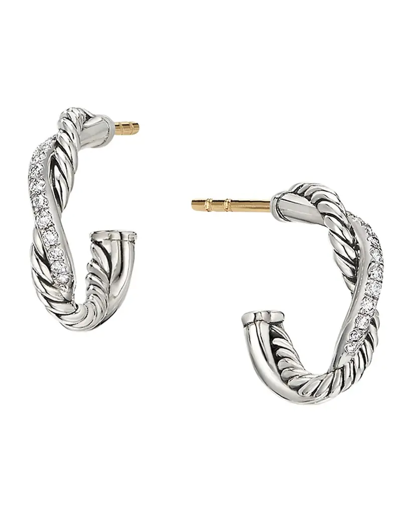 David Yurman Petite Pave Infinity Huggie Earrings