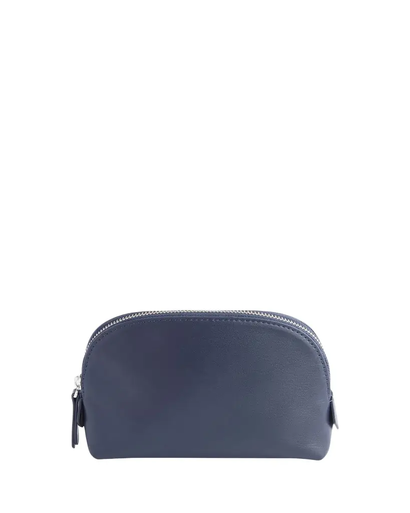 ROYCE New York Monogrammed Compact Leather Cosmetic Bag