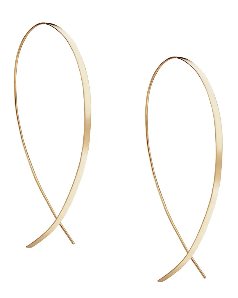 LANA Small Flat Upside Down Hoop Earrings