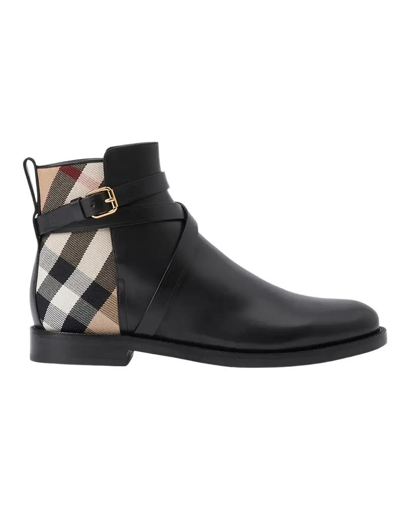 Burberry Pryle Equestrian Check Ankle Booties