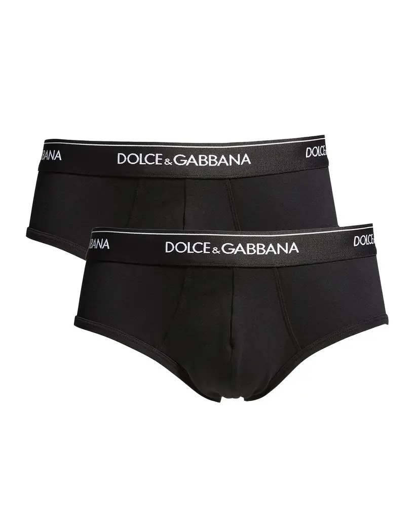 Dolce & Gabbana Men's Two-Pack Jersey Stretch Logo Briefs