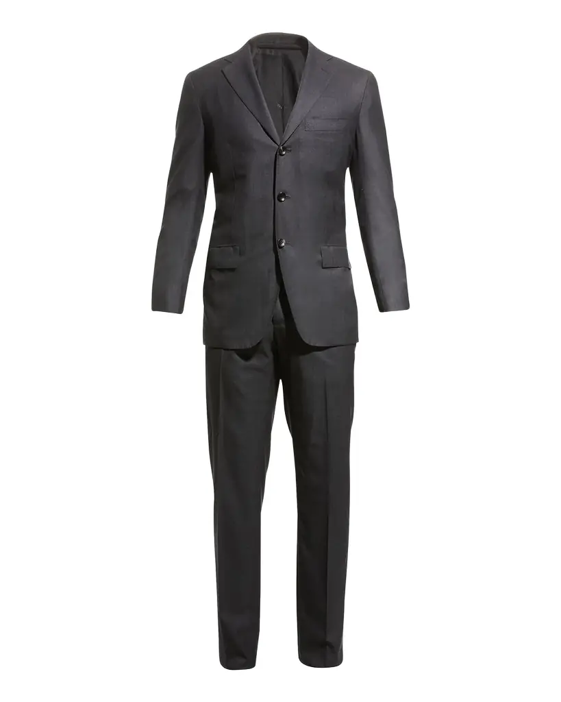 Kiton Men 's Two-Piece Solid Wool Suit