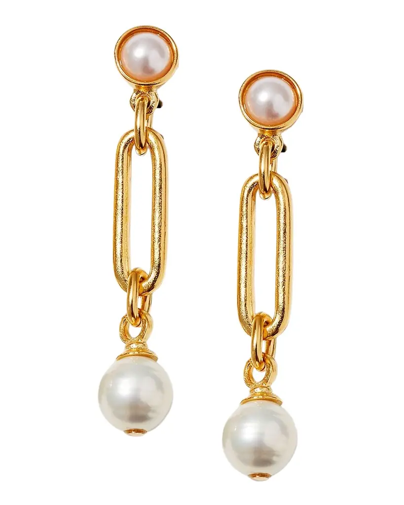 Ben-Amun Pearly Post and Dangle Earrings
