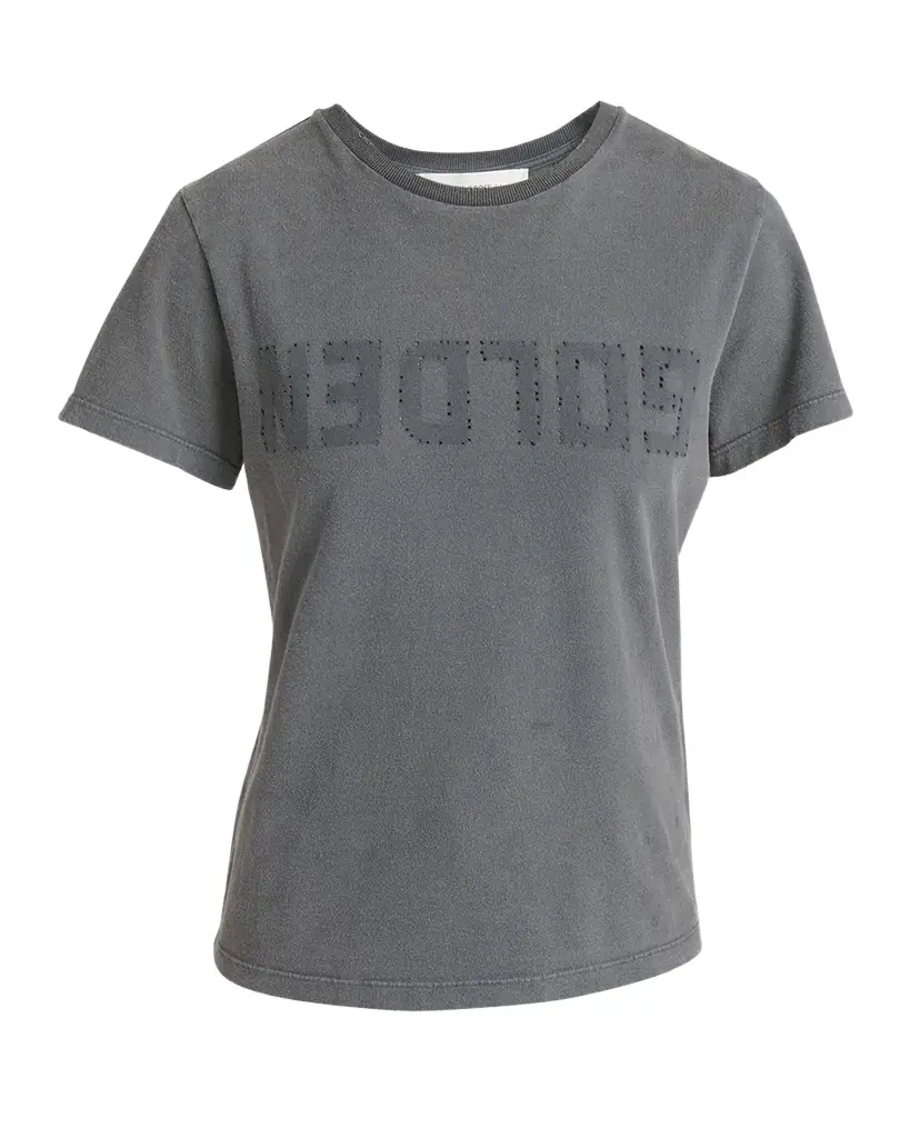 Golden Goose Distressed Crewneck Logo T-Shirt