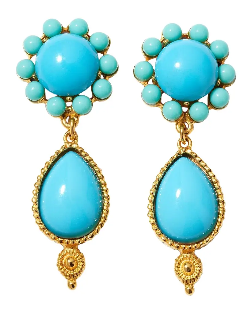Ben-Amun Gold Stone Dangle Earrings