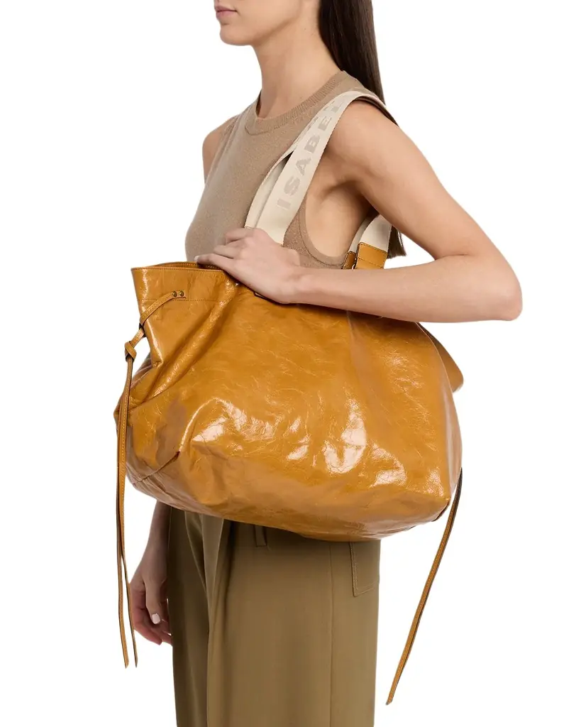 Isabel Marant Wardy Double-Handle Leather Tote Bag