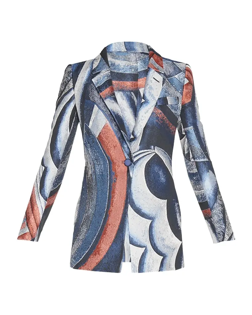 Giorgio Armani Geometric Jacquard Single-Breasted Blazer