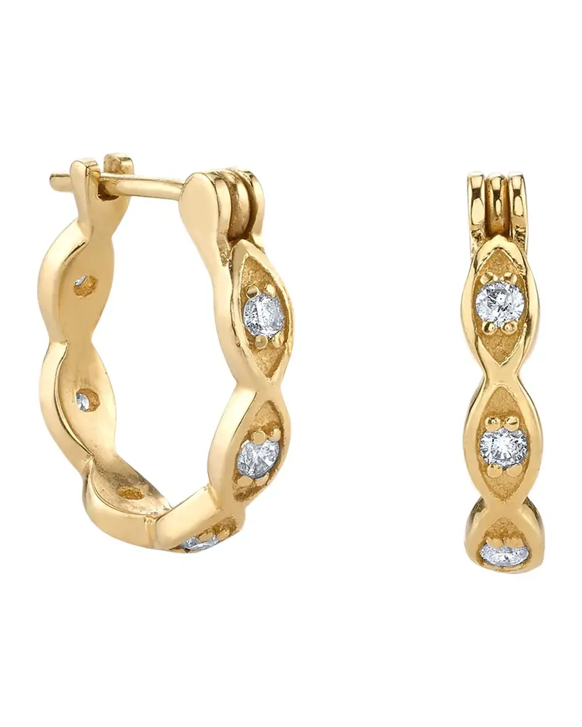 Sydney Evan Marquis Huggie Hoop Earrings