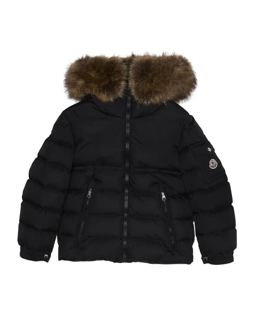 Moncler Boy 's Byron Faux Fur Hooded Puffer Jacket, Size 8-14