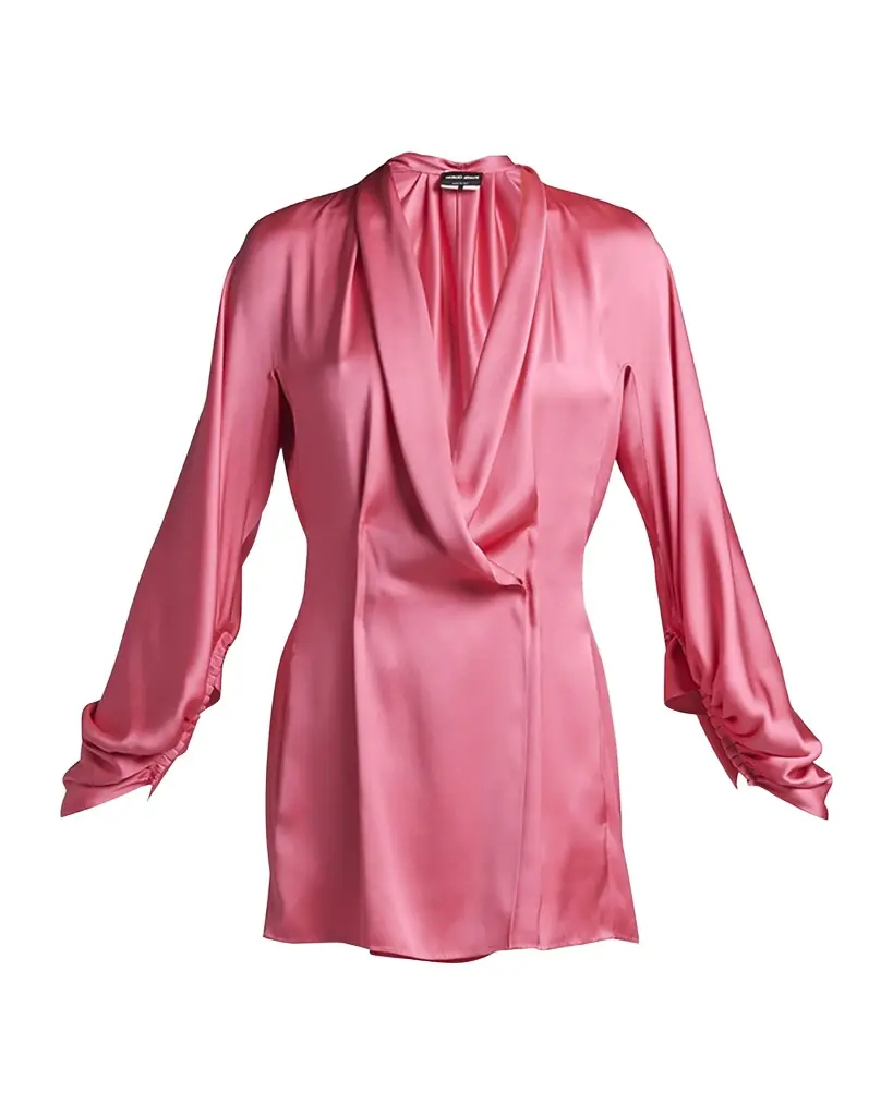 Giorgio Armani Draped Silk Tunic Blouse