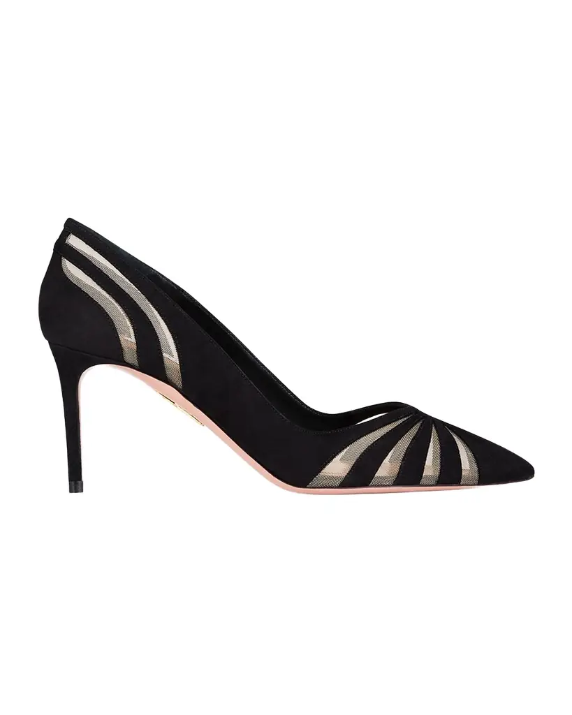 Aquazzura The Spy Suede Mesh Pumps