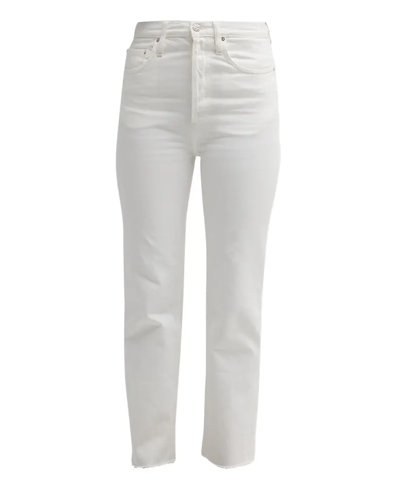 Toteme Classic Cut Straight-Leg Ankle Denim Jeans
