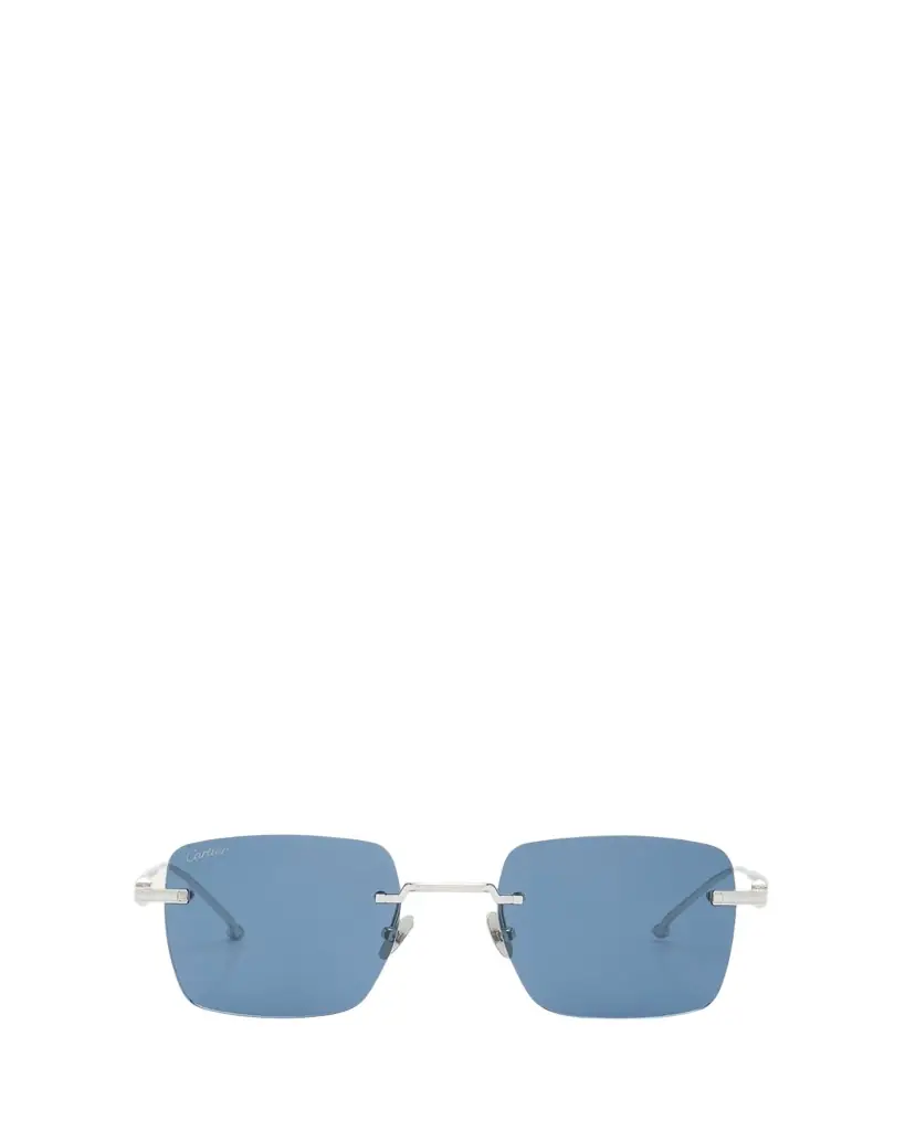 Cartier Men's Rimless Rectangle Metal Sunglasses