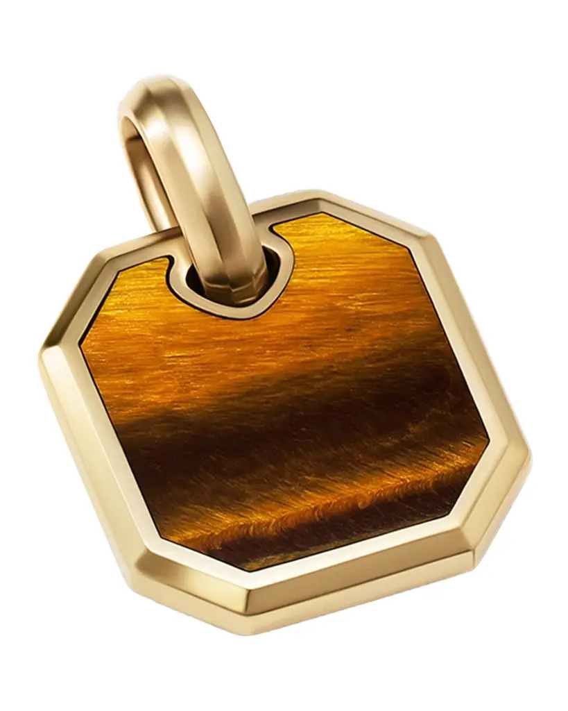 David Yurman Men 's Roman Pendant with Gemstone in 18K Gold, 15mm