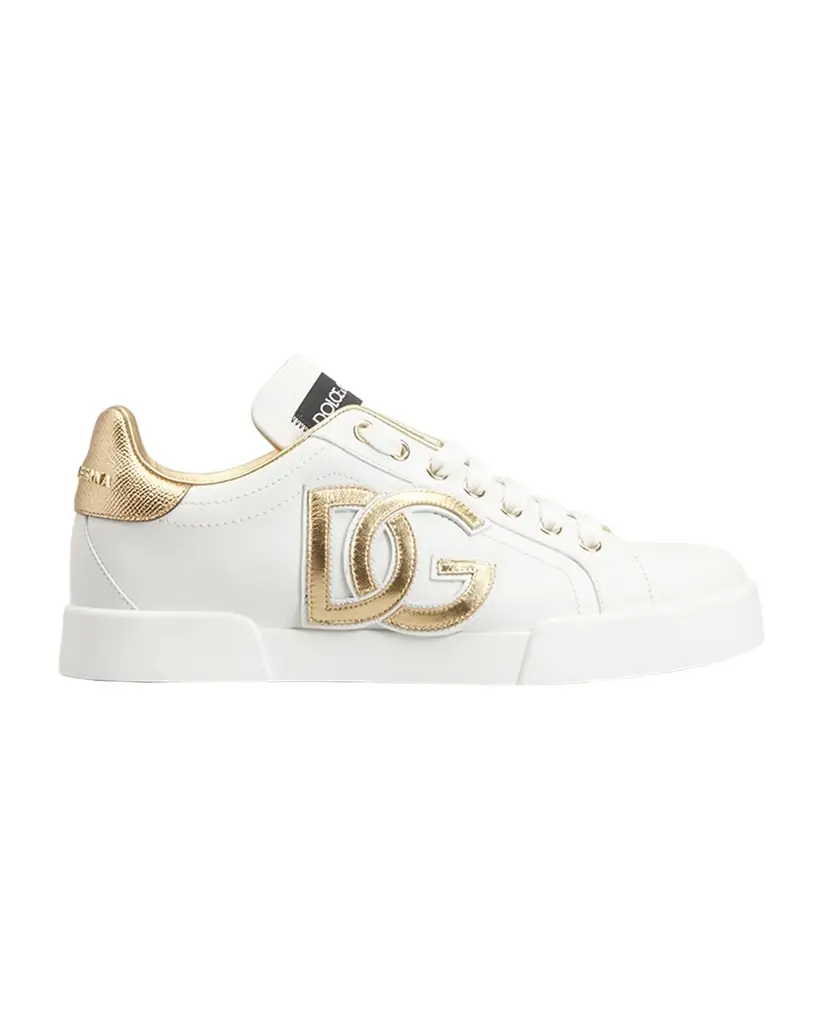 Dolce & Gabbana Bicolor Low-Top Leather Sneakers