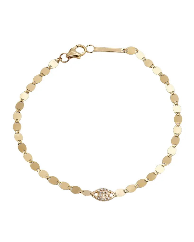 LANA 14K Yellow Gold Single Flawless Nude Link Bracelet