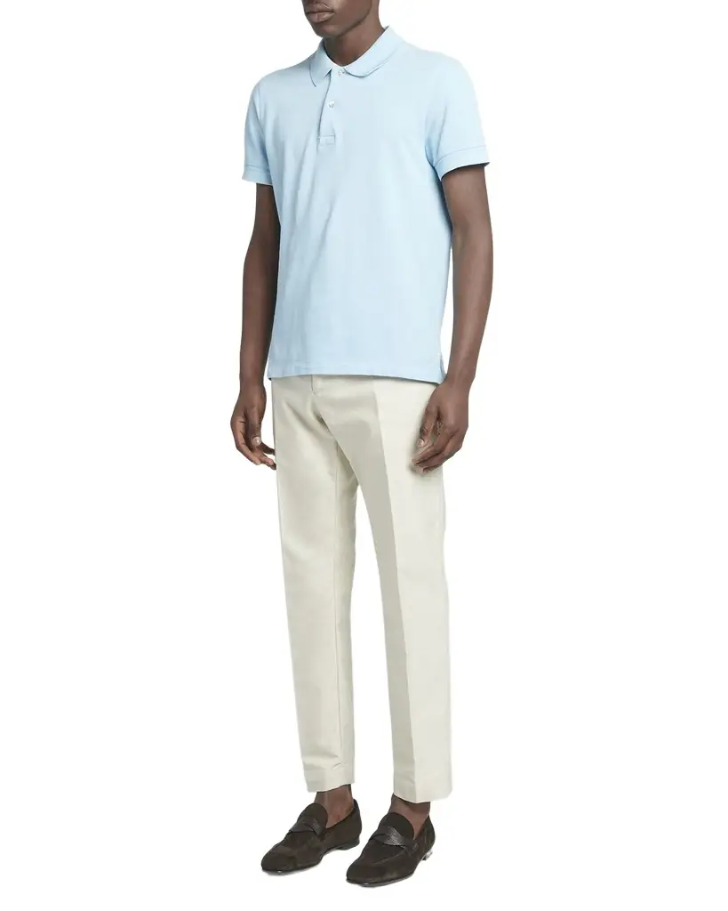 TOM FORD Men 's Cotton Pique Polo Shirt