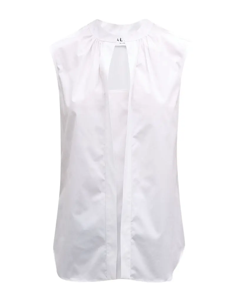 CALLAS Milano Olympia Sleeveless Split-Neck Blouse
