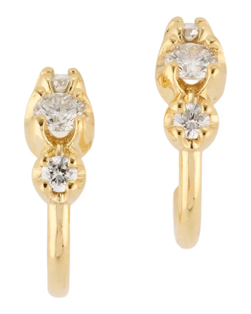 Jennifer Meyer Graduated Diamond Hoop Earrings