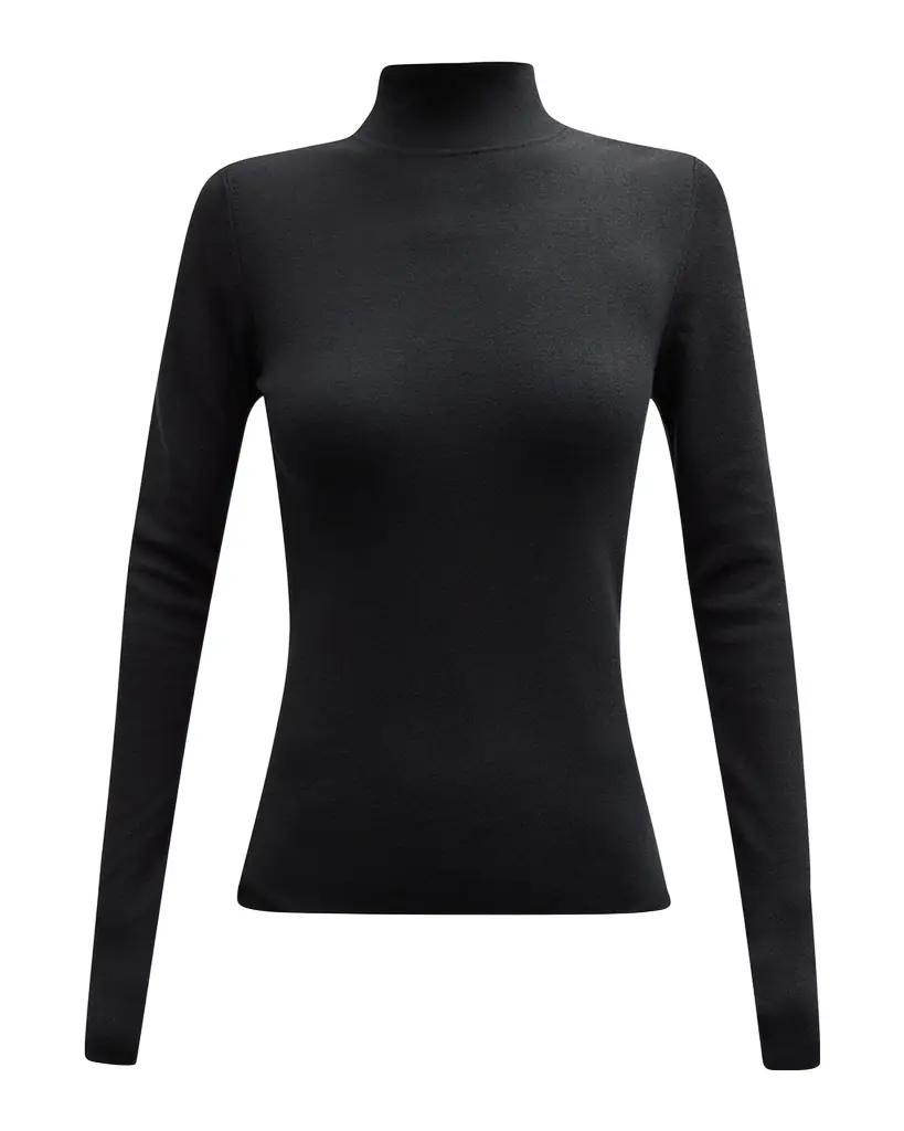 Joseph Long-Sleeve Stretch Silk Turtleneck Pullover