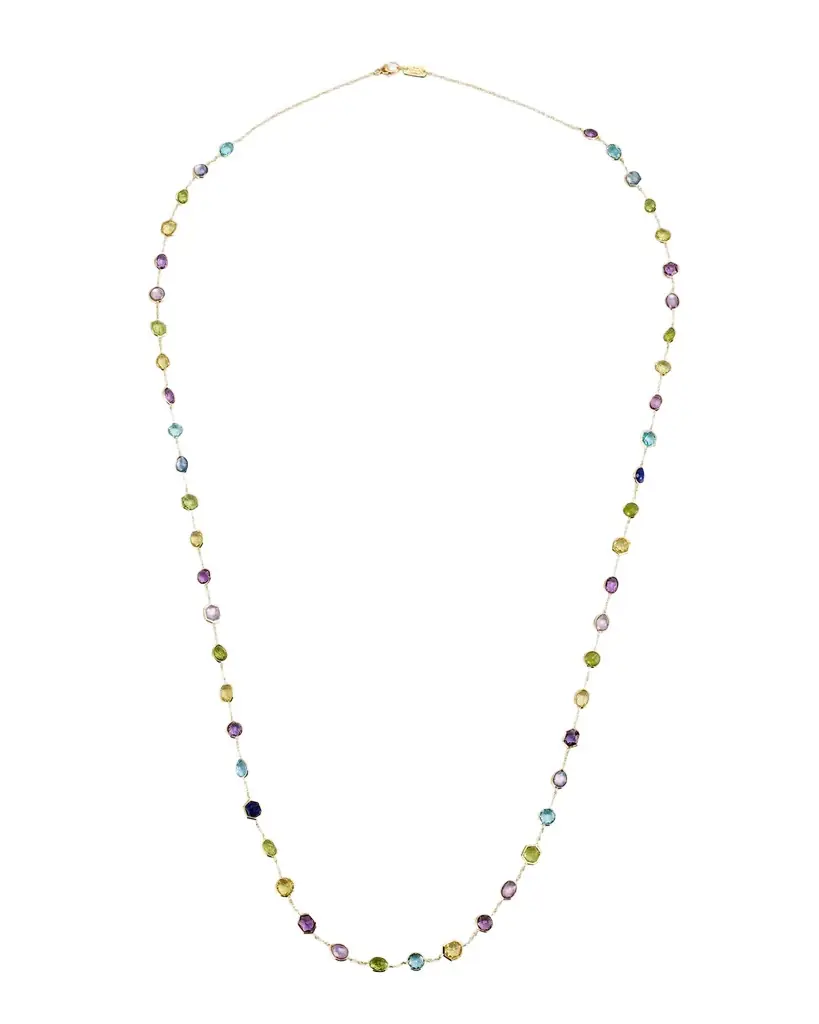 Ippolita 18K Rock Candy Multi Stone Station Chain Necklace in Alpine, 37"L
