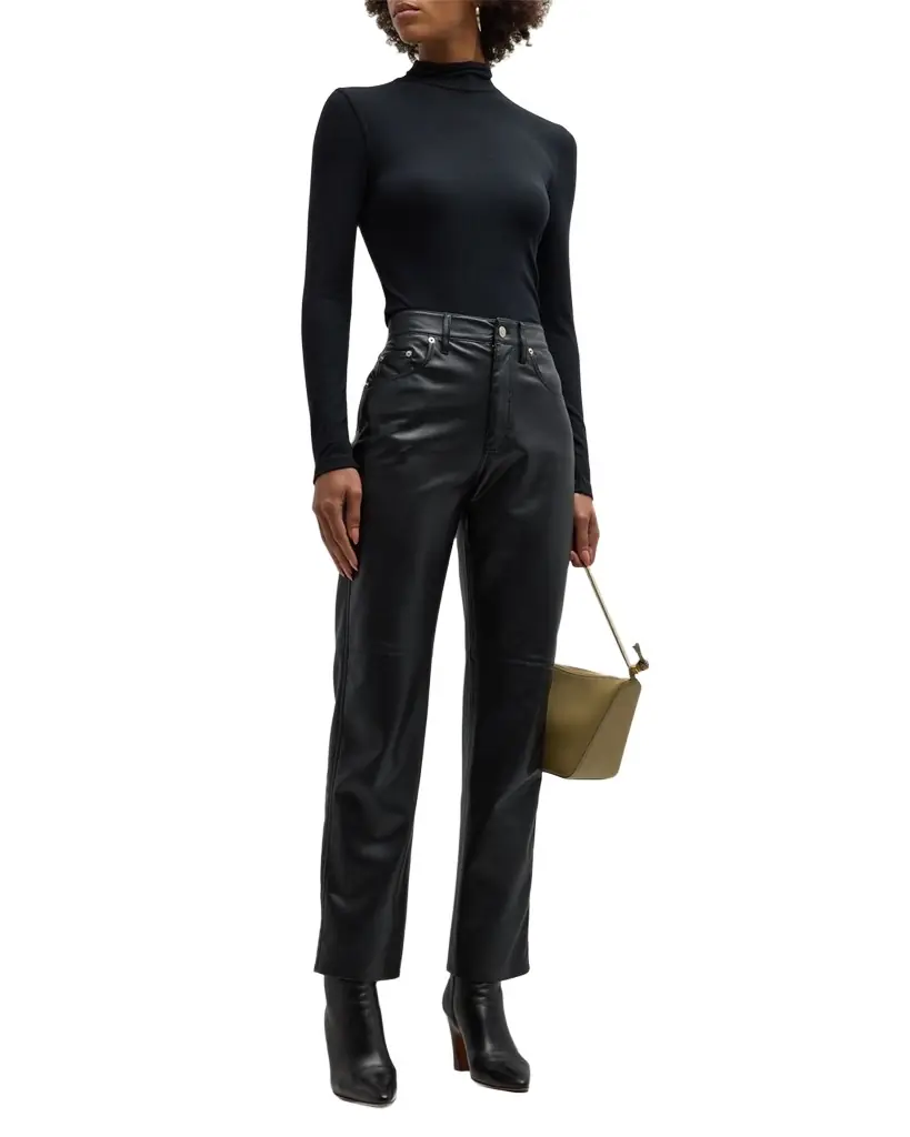 FRAME Ribbed Turtleneck Top