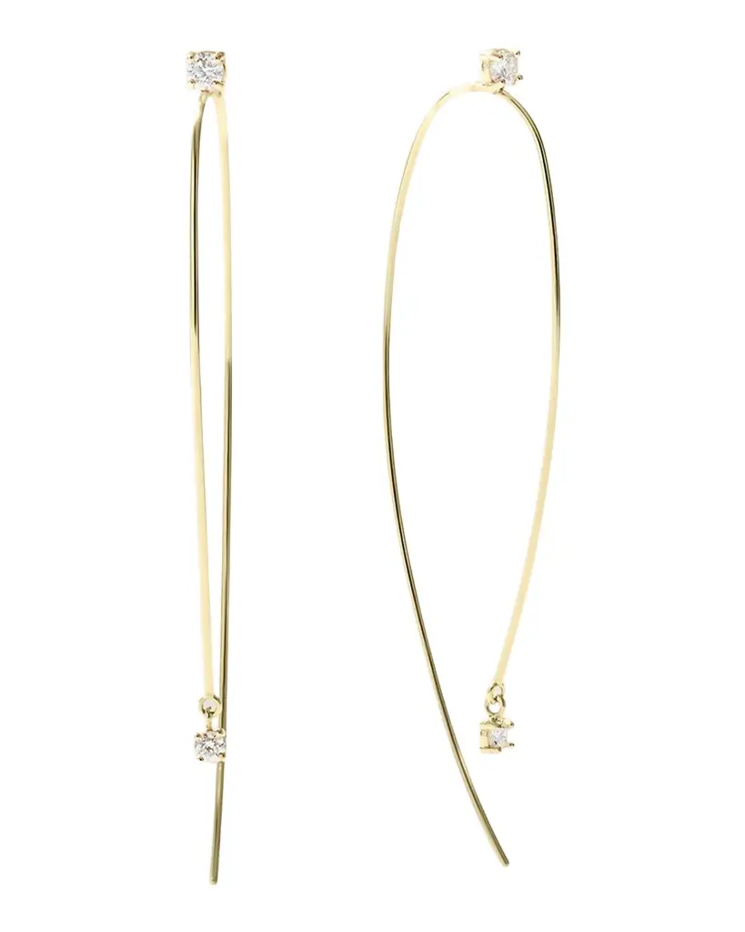 LANA 14K Gold Hooked On Hoops With Diamonds